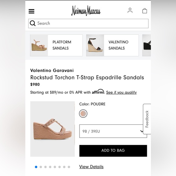 Valentino Garavani Rockstud Torchon T-Strap Espadrille Sandals - EUC - 38 - Picture 10 of 12